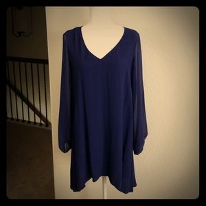 Peasant sleeve shift dress